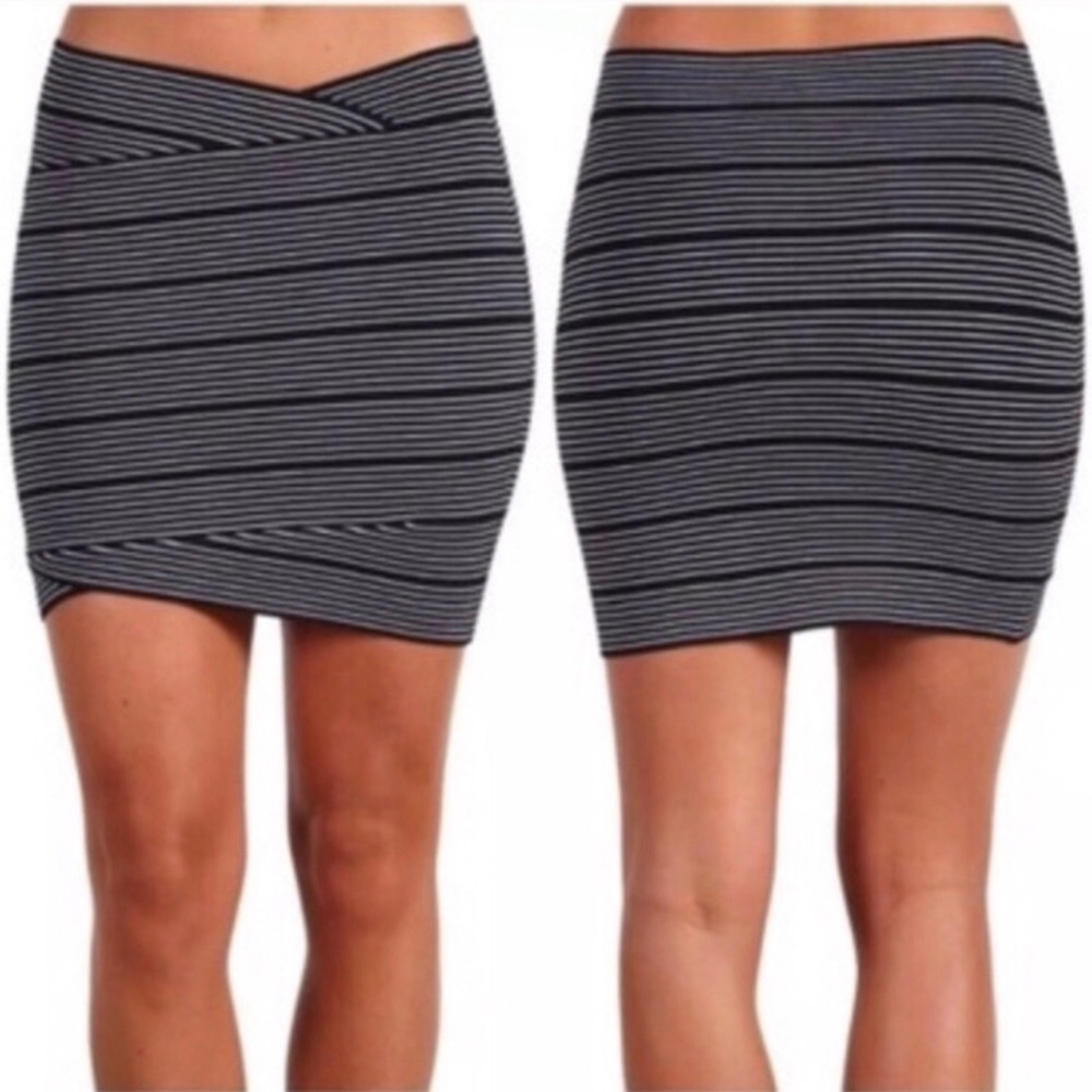 BCBGMaxAzria | Alisa Striped Bandage Mini Skirt
